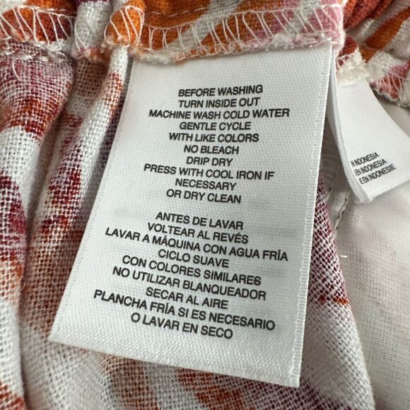 Anne Klein Spicy Orange Multicolor Linen Zebra Print Pockets Shorts Medium New - Picture 8 of 11